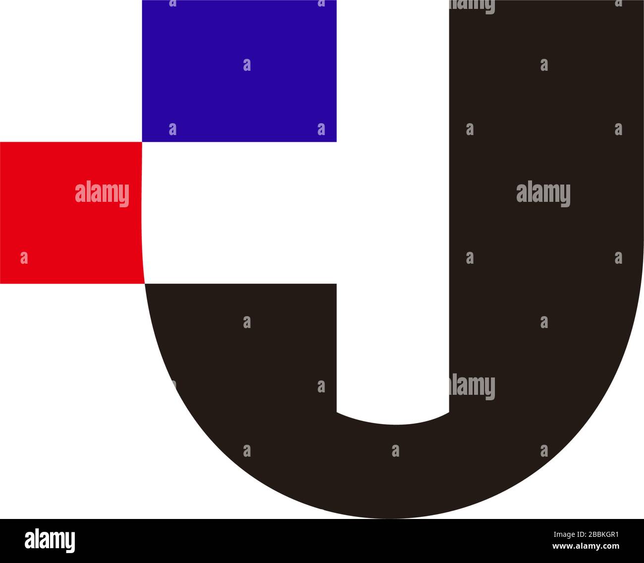 letter uj simple geometric motion design logo vector Stock Vector
