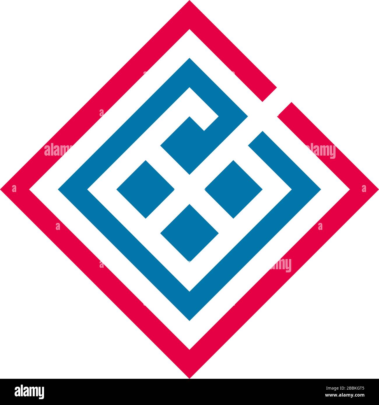 letter ce square geometric line design logo vector Stock Vector