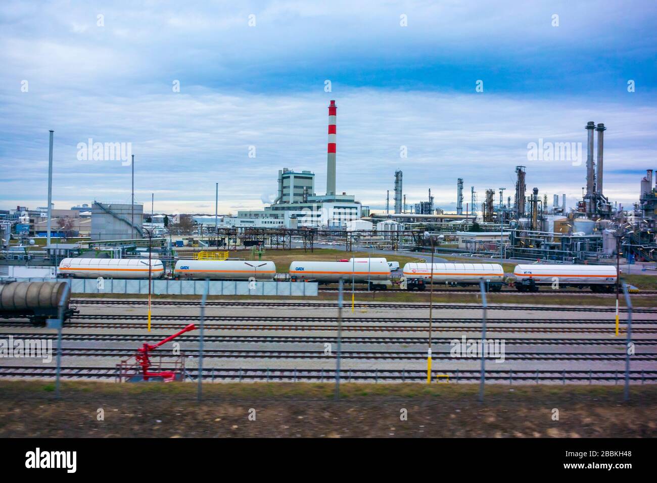 Vienna, Austria, Outside Industrial Plant OMV, OMV is an Austrian