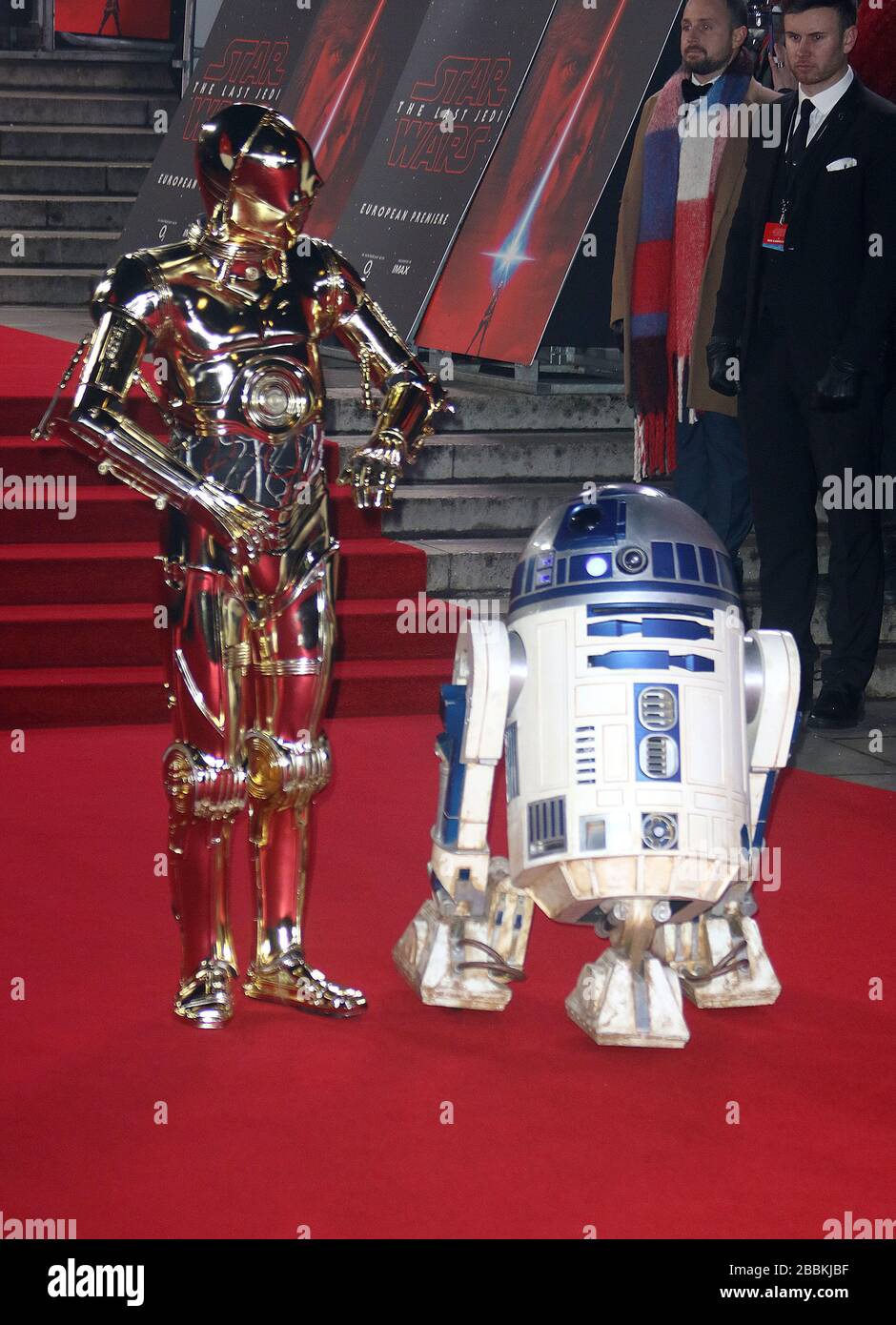 Dec 12, 2017 - London, England, UK - 'Star Wars: The Last Jedi' European Premiere  Photo Shows: C3-PO and R2-D2 Stock Photo