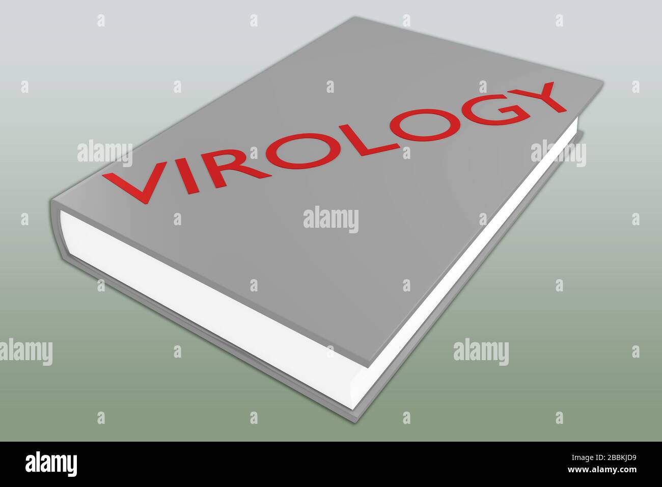 Virology Lettering 3D illustration of VIROLOGY script on a book, isolated over green ...