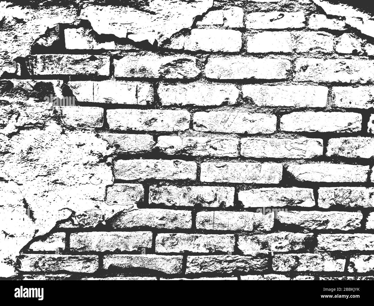 Distress old brick wall texture. Black and white grunge background ...