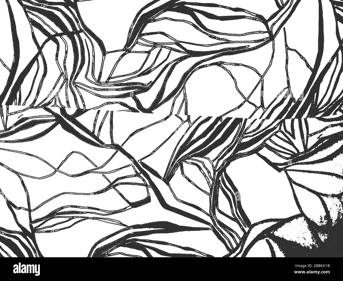 Distress grunge vector texture of fabric with zebra ornament. Black and white background. EPS 8 illustration Stock Vector