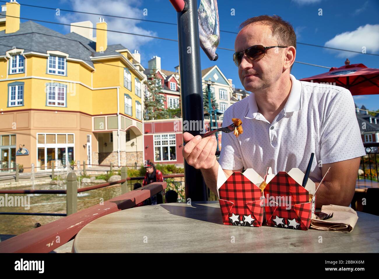 MONTTREMBLANT, QUEBEC, CANADA, SEPTEMBER 13, 2018 Poutine with