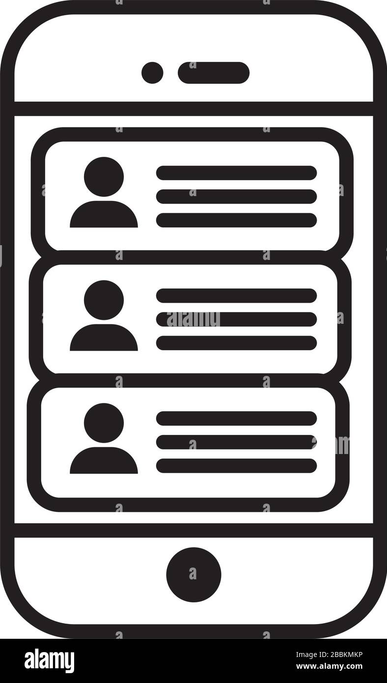 smartphone with line style icon Stock Vector Image & Art - Alamy