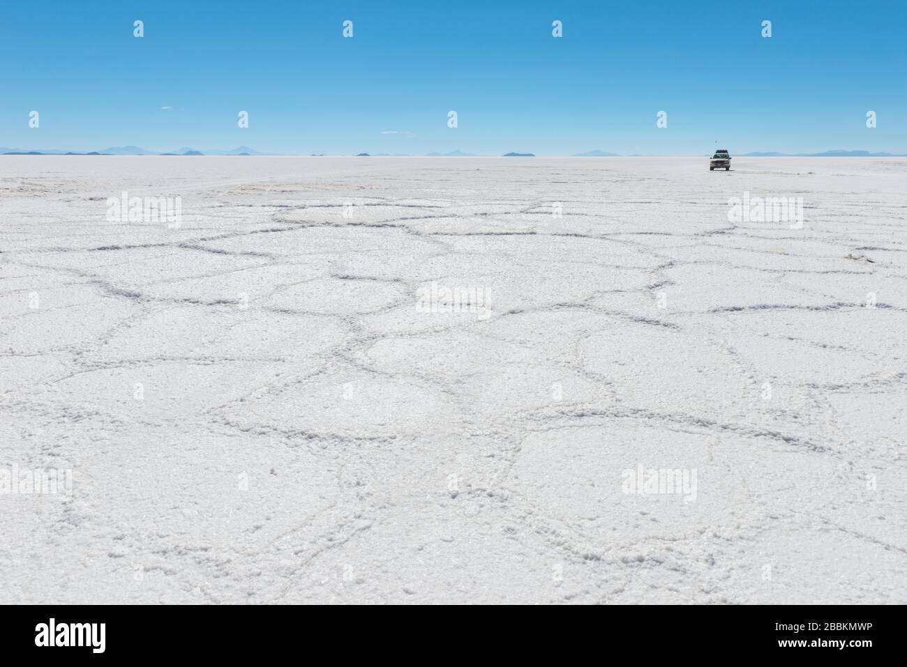 Hexagonal Formations, Salar de Uyuni, Uyuni, Department of Potosi, Bolivia Stock Photo