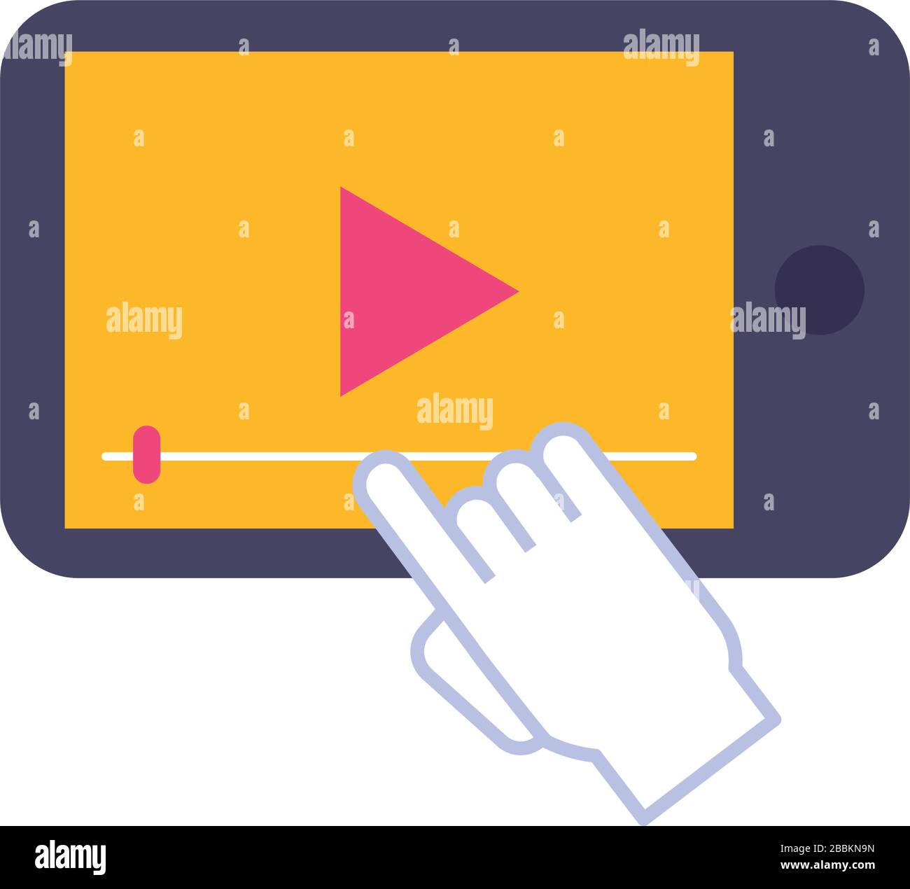 smartphone with media player flat style icon Stock Vector Image & Art ...