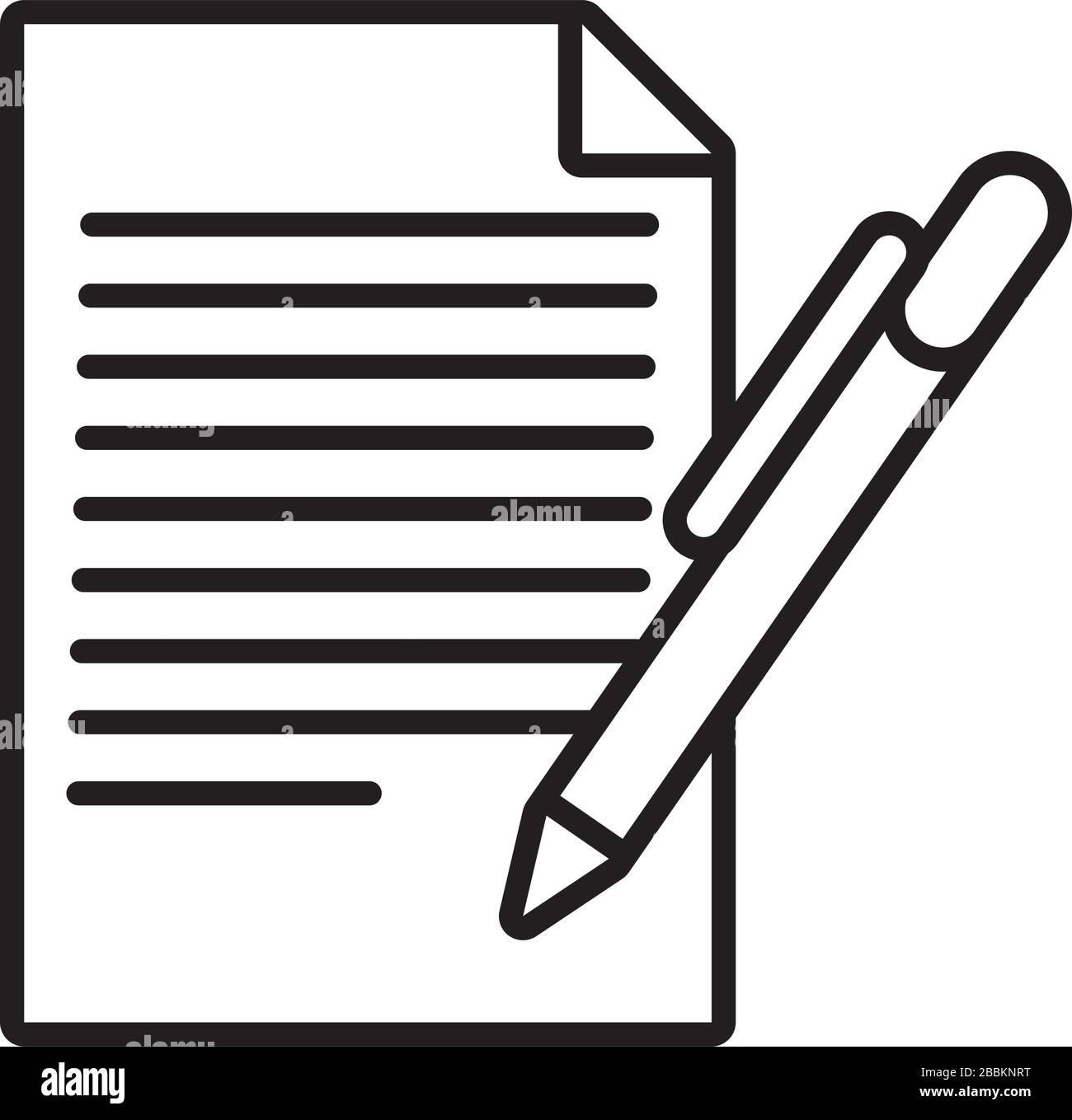 paper document with pen line style icon Stock Vector Image & Art - Alamy
