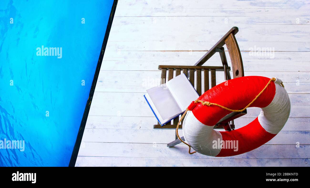 Lifeguard Post Draw pool lifeguard post Stock Photo - Alamy