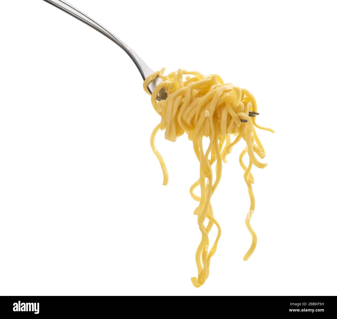 Instant noodles with fork isolated on white background Stock Photo Alamy