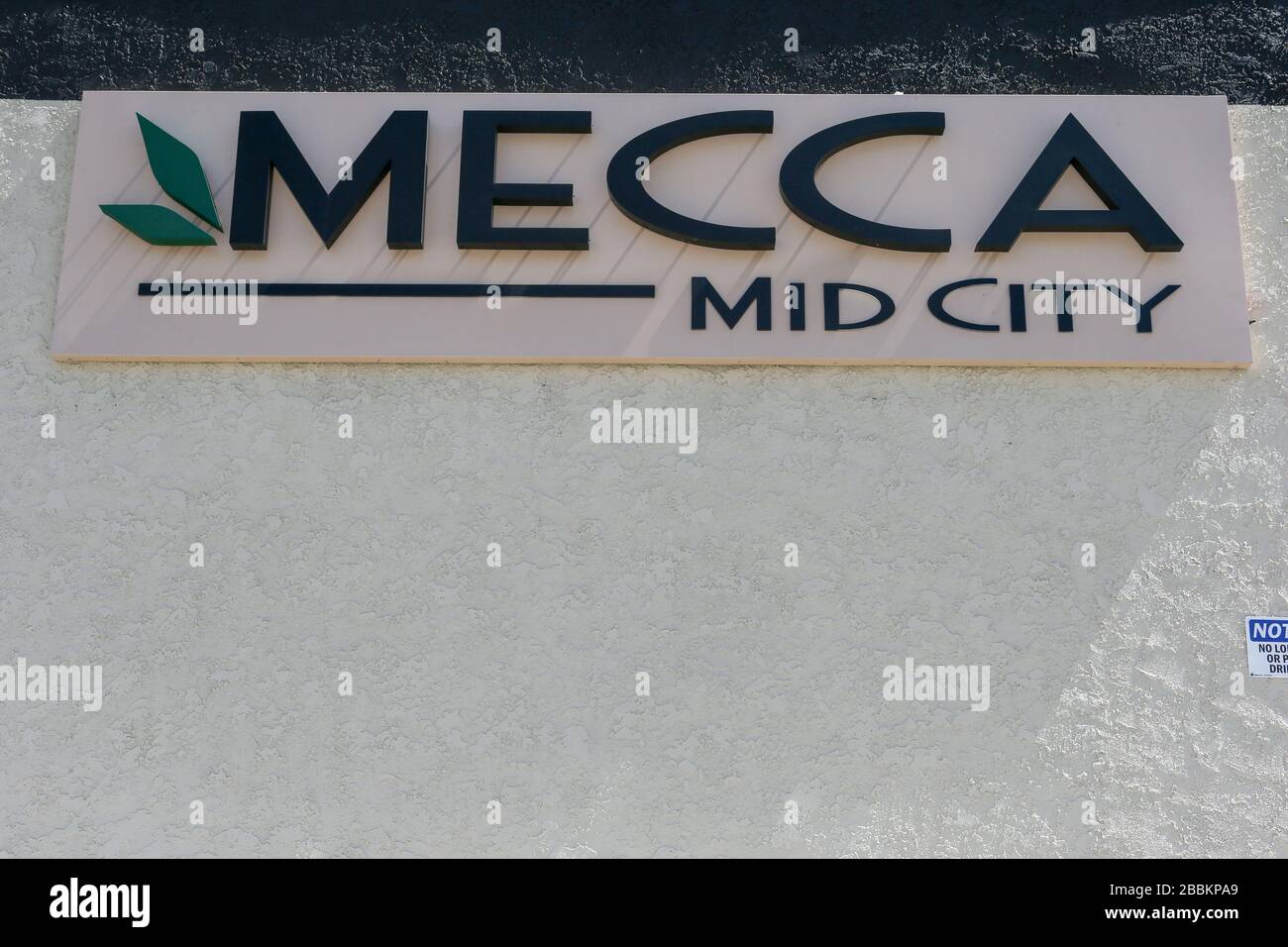 General view of Mecca Mid City sign located at 5738 W Washington Blvd