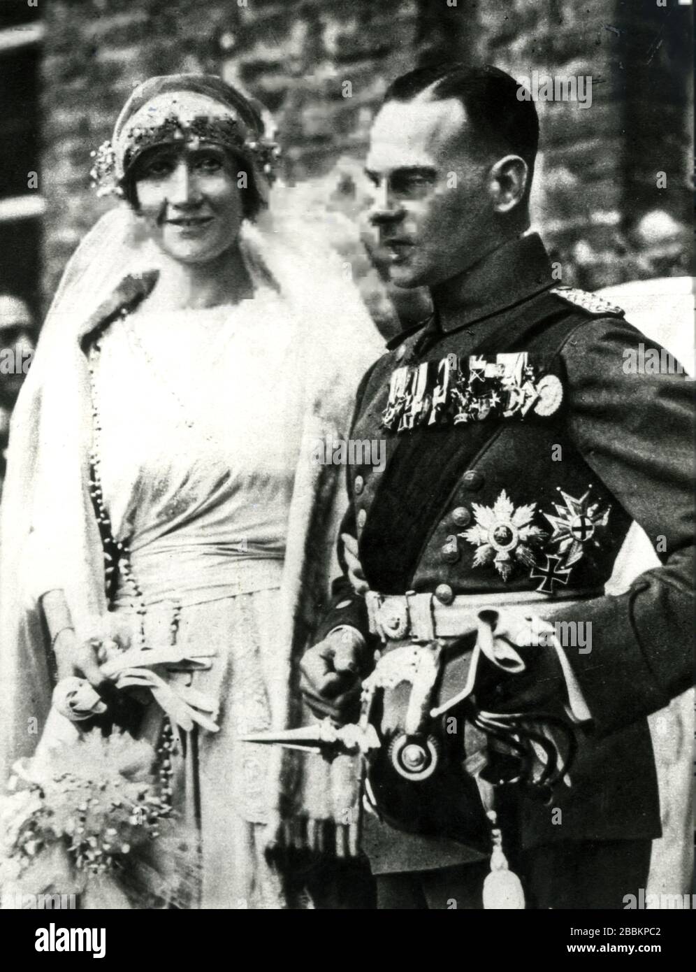 maria bona from savoy-genoa with her husband corrado from bavaria, 1921 Stock Photo