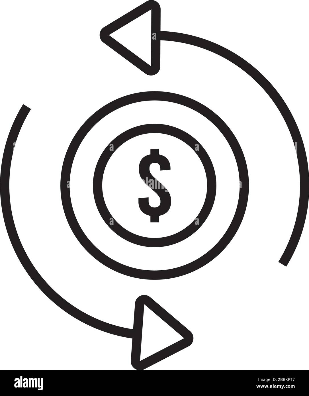 coin money dollar with arrows line style icon Stock Vector Image & Art ...