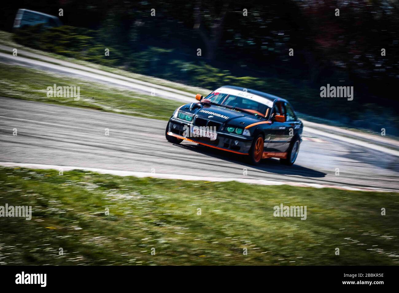 BMW M3 modified by drift. at the go-kart track in the Marche region of Italy Stock Photo