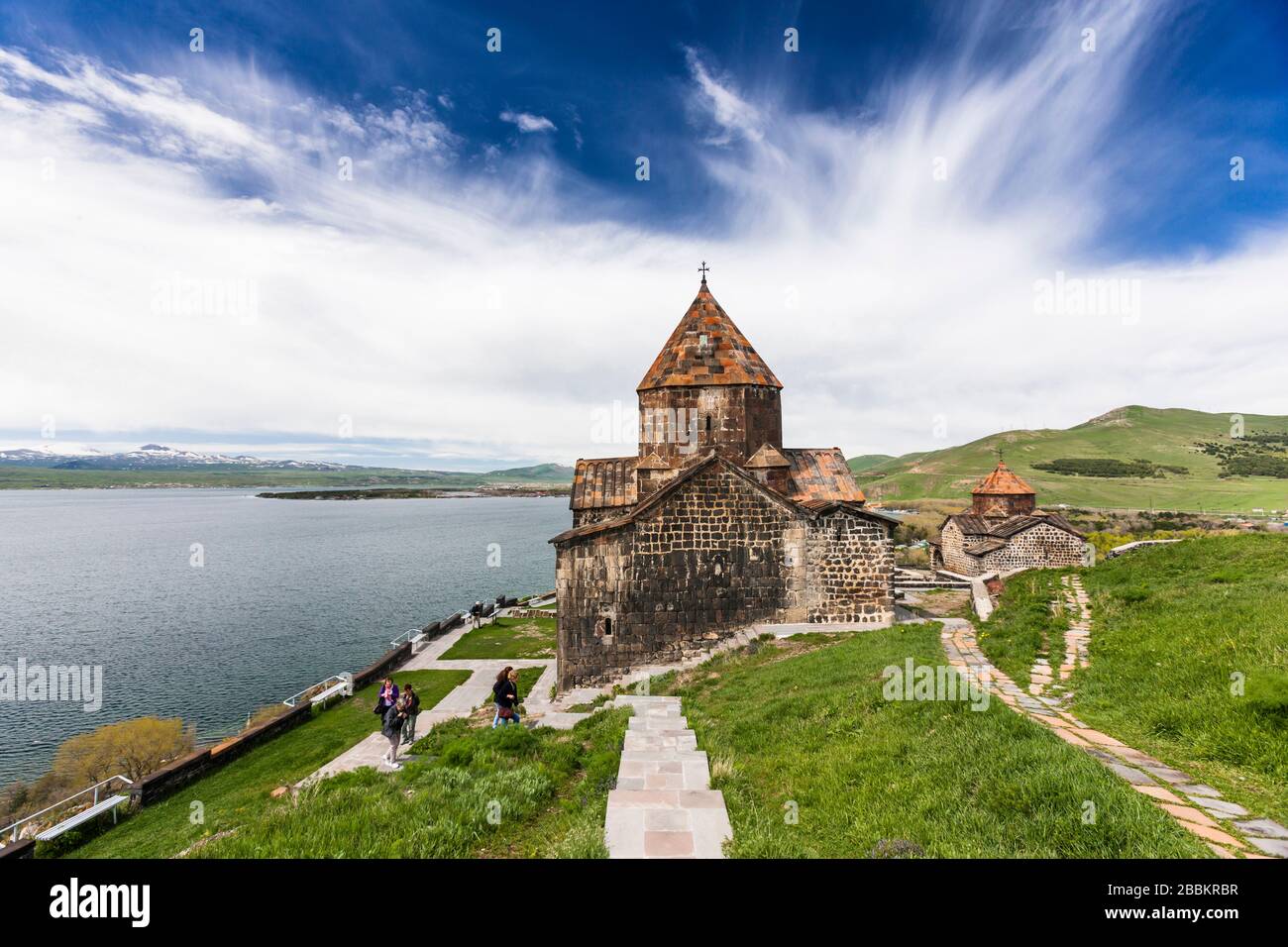 Sevanavank Monastery at Lake Sevan, Armenian minastic complex, Gegharkunik Province, Armenia, Caucasus, Asia Stock Photo