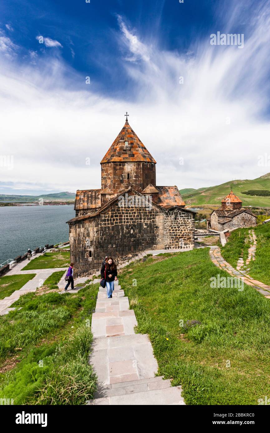 Sevanavank Monastery at Lake Sevan, Armenian minastic complex, Gegharkunik Province, Armenia, Caucasus, Asia Stock Photo