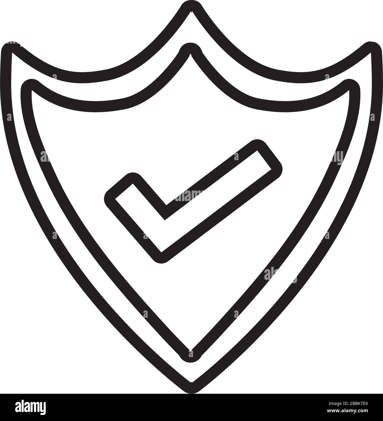 shield security with check symbol line style icon Stock Vector Image ...