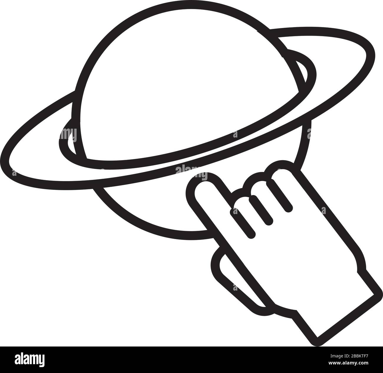saturn planet with mouse cursor line style Stock Vector Image & Art - Alamy
