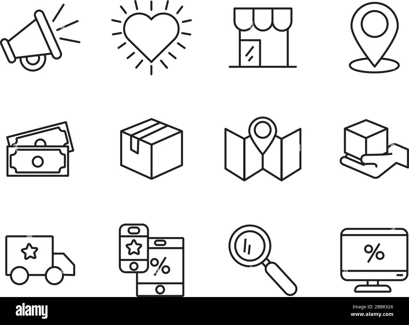 bundle of online commerce icons Stock Vector Image & Art - Alamy