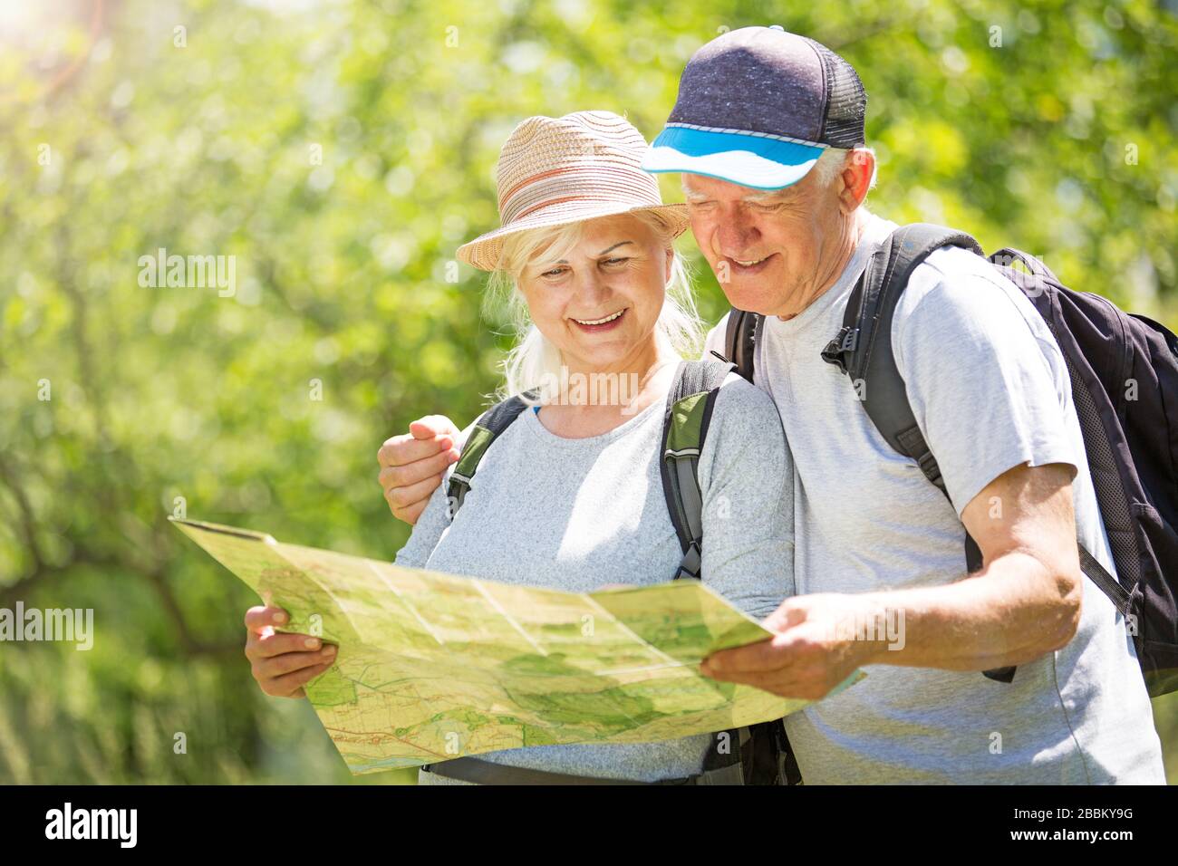 Senior couple hiking Stock Photo - Alamy