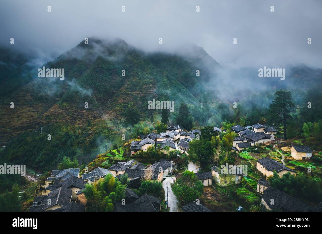 Countryside candscape of China's traditional and historic village Stock Photo