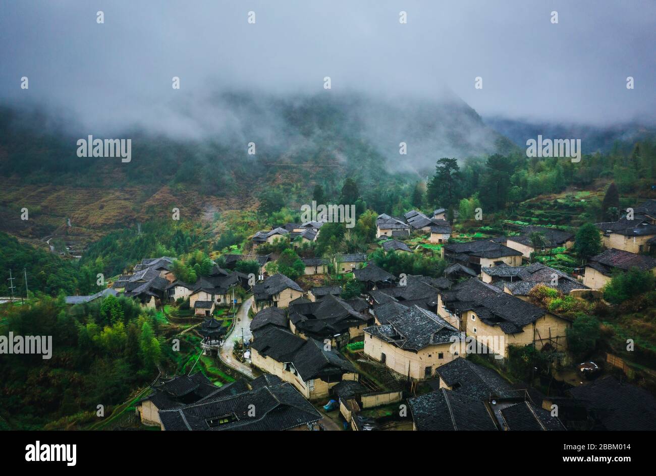 Countryside candscape of China's traditional and historic village Stock Photo