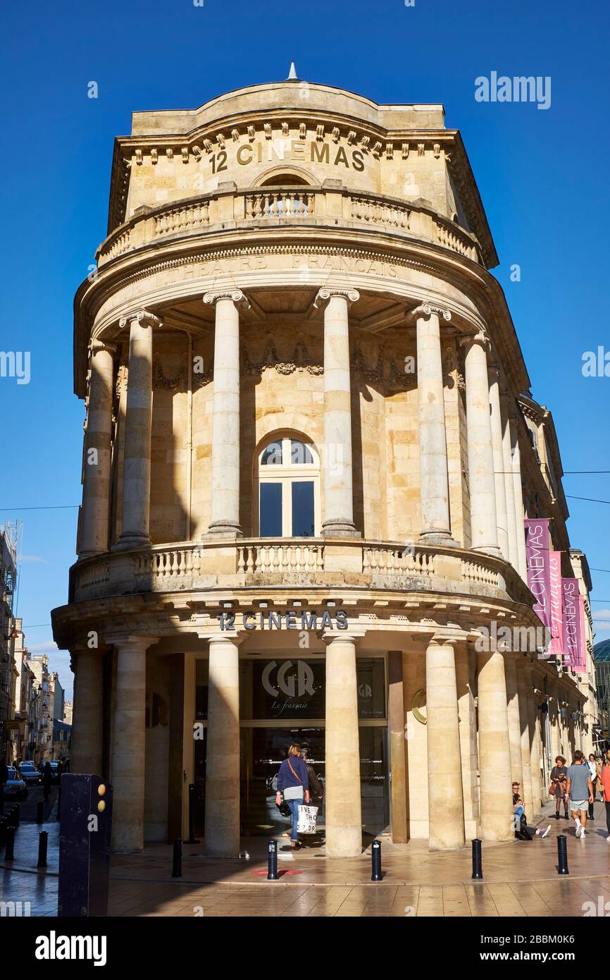 Exterieur view of the former Théâtre Français showing the Doric and Ionic columns which has been converted into the 12 Cinema's CGR building Stock Photo