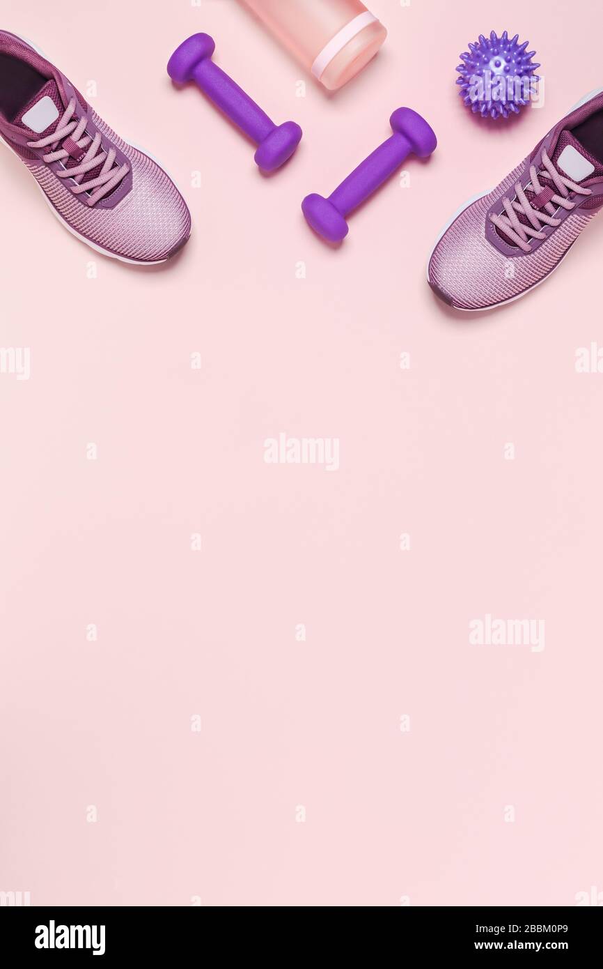 Pastel pink fitness background Stock Illustration