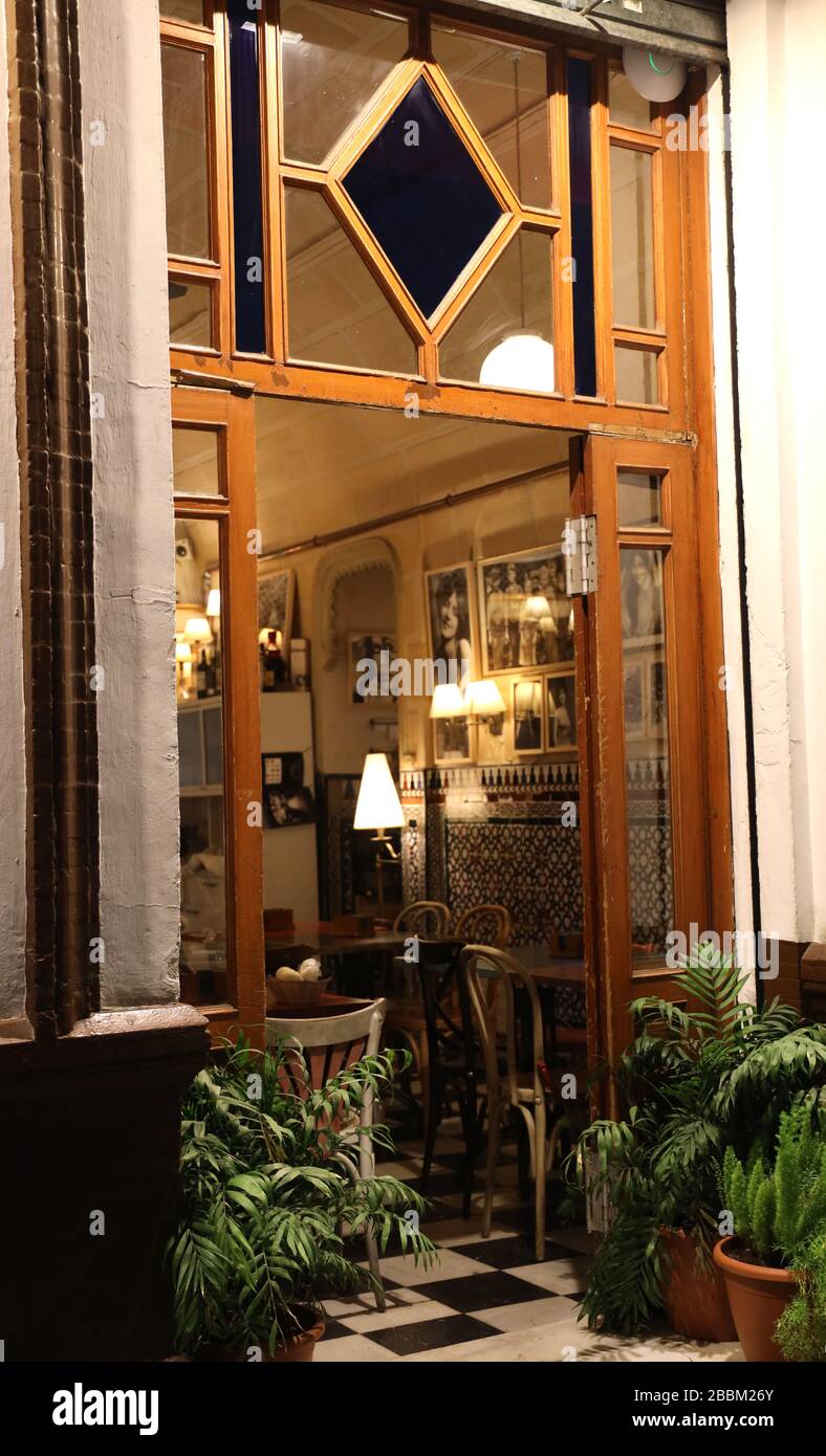 Spanish bar Atmospheric, traditional restaurant /pub.Spanish culture. Seville. Andalusia. Feel