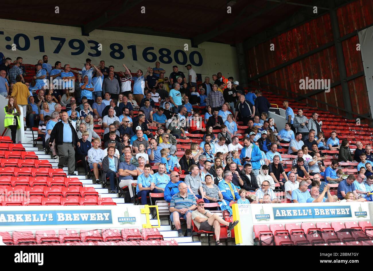Coventry City's away fans during the Pre-Season Friendly match at the ...