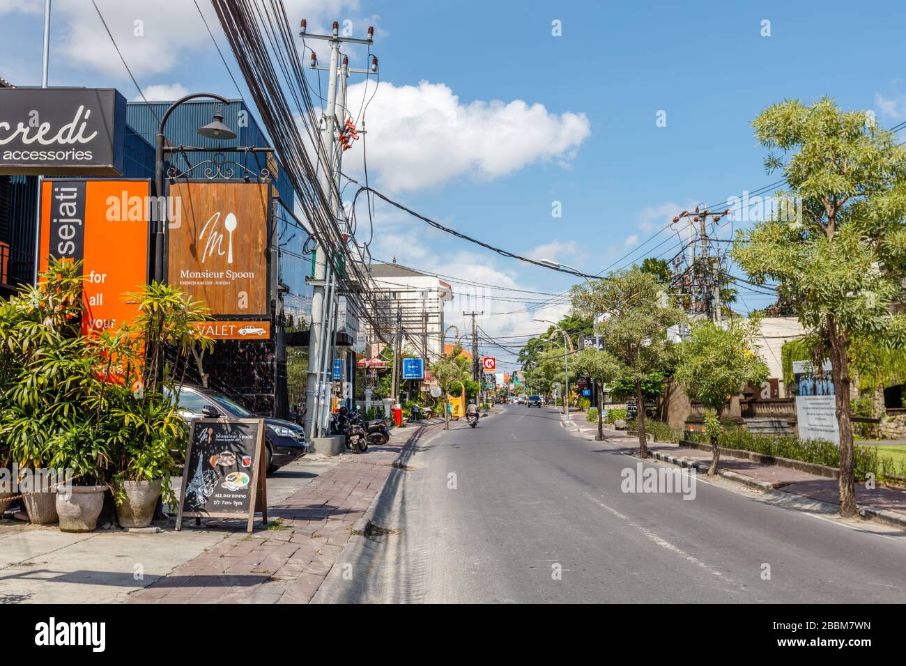 April, 01, 2020. Empty streets of Bali. Quarantine for COVID19