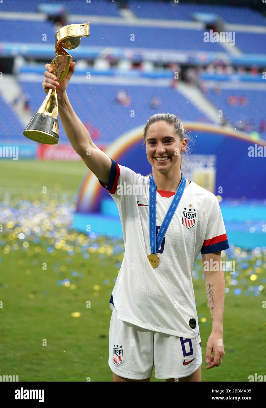 USA s Morgan Brian celebrates with the FIFA Women s World Cup