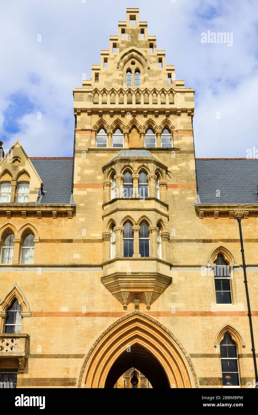 Meadow Building circa 1863 with main entrance to Christ Church College in Oxford, Oxfordshire, England, United Kingdom, Great Britain Stock Photo