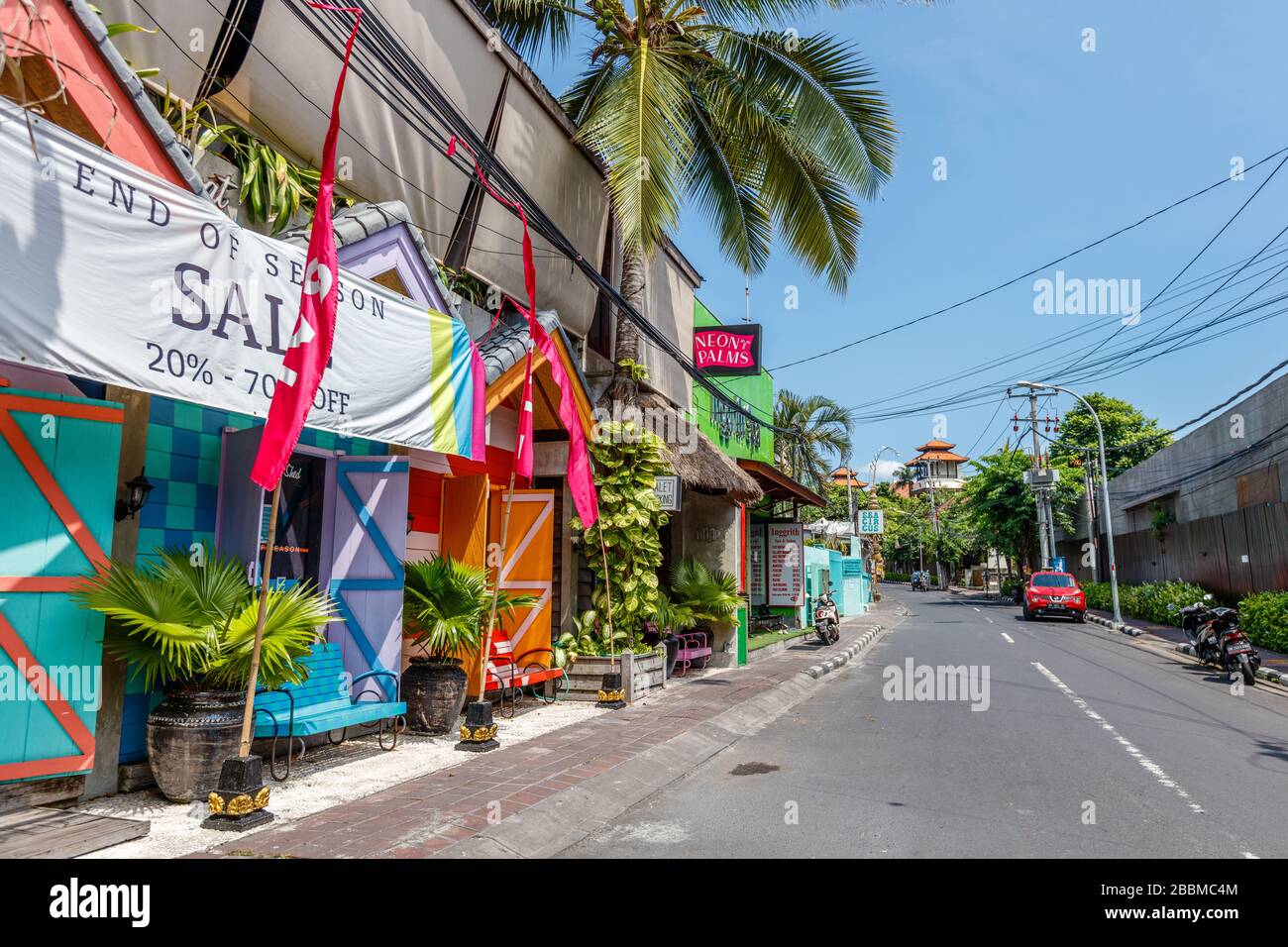 April, 01, 2020. Empty streets of Bali. Quarantine for COVID19