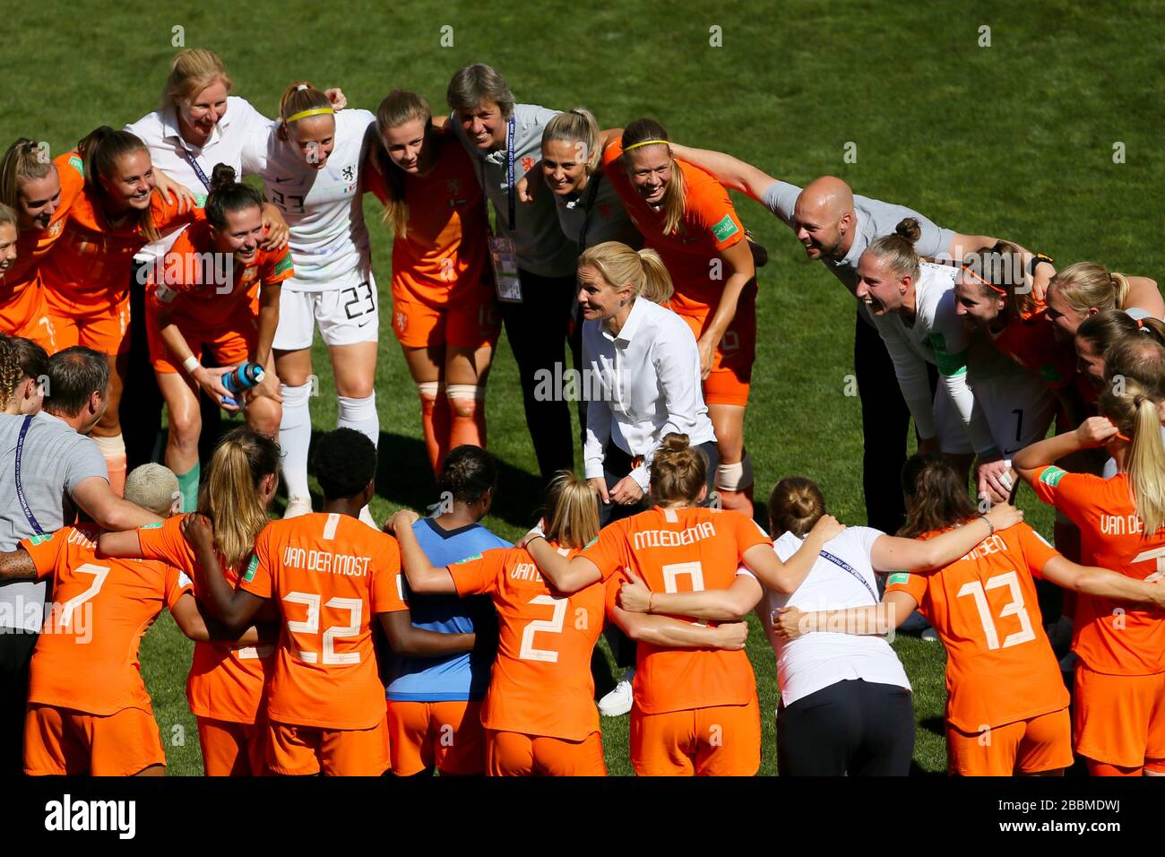 Netherlands Head Coach Sarina Wiegman Speaks To The Team At Full Time Stock Photo Alamy