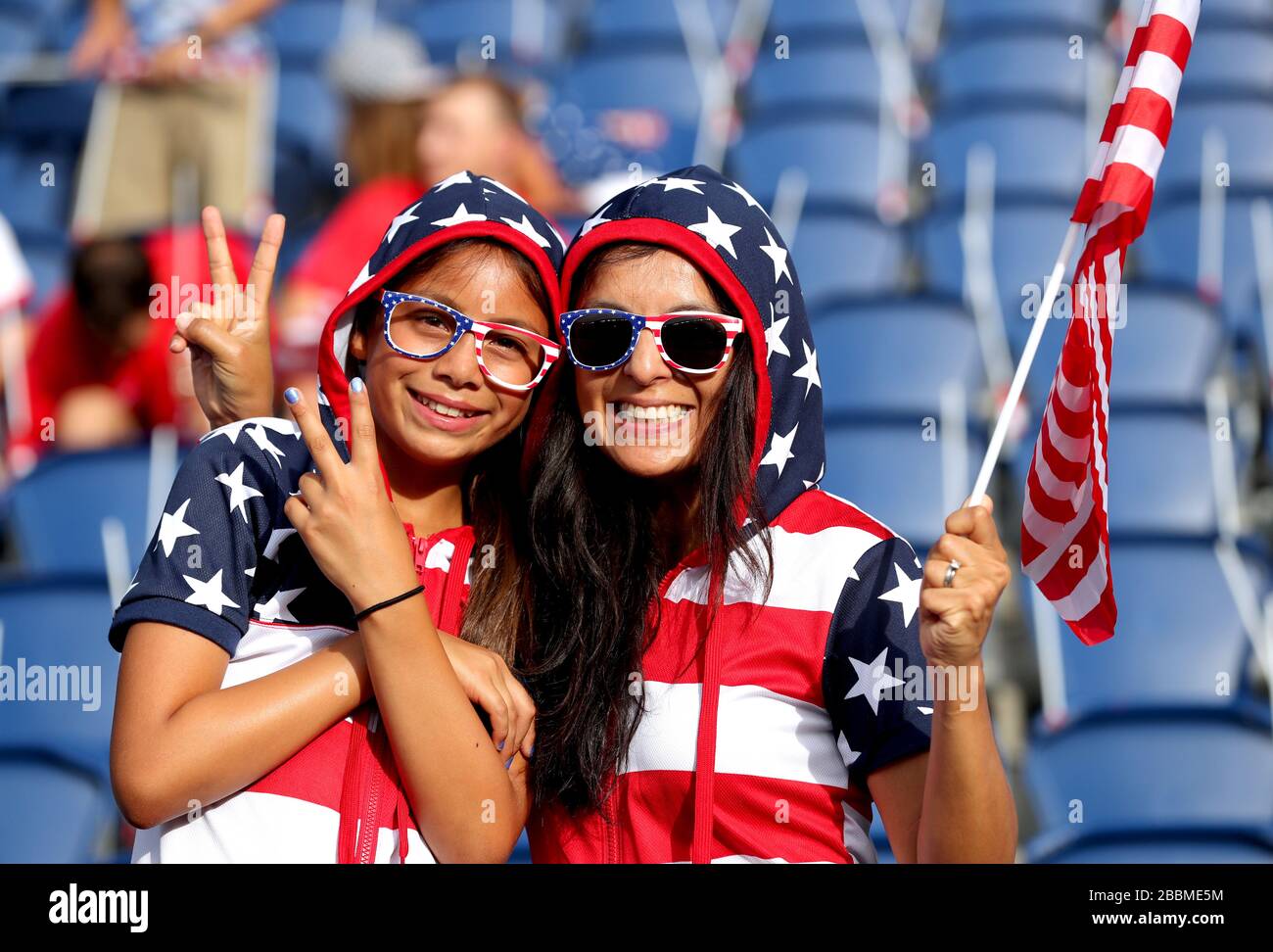 USA fans in the stands show their support prior to the beginning of the ...