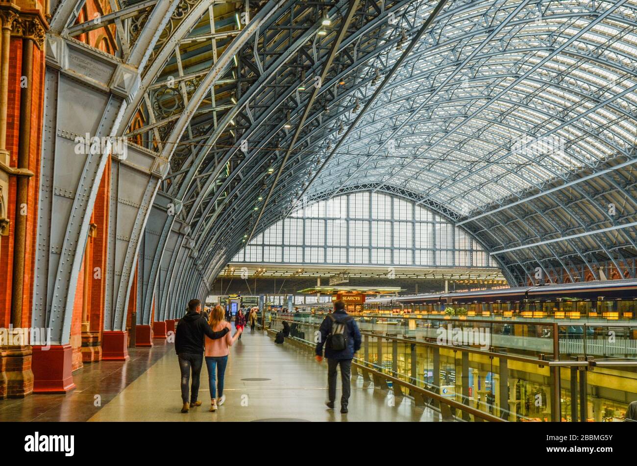 Interior of St Pancras International Railway Station- London UK Stock Photo