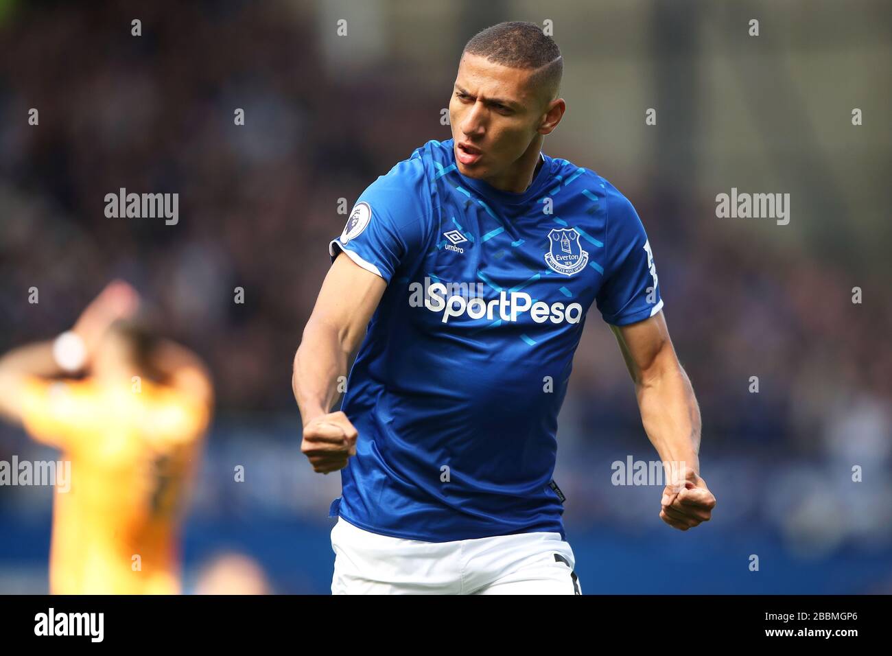 Everton's Richarlison celebrates scoring his side's first goal of the game Stock Photo