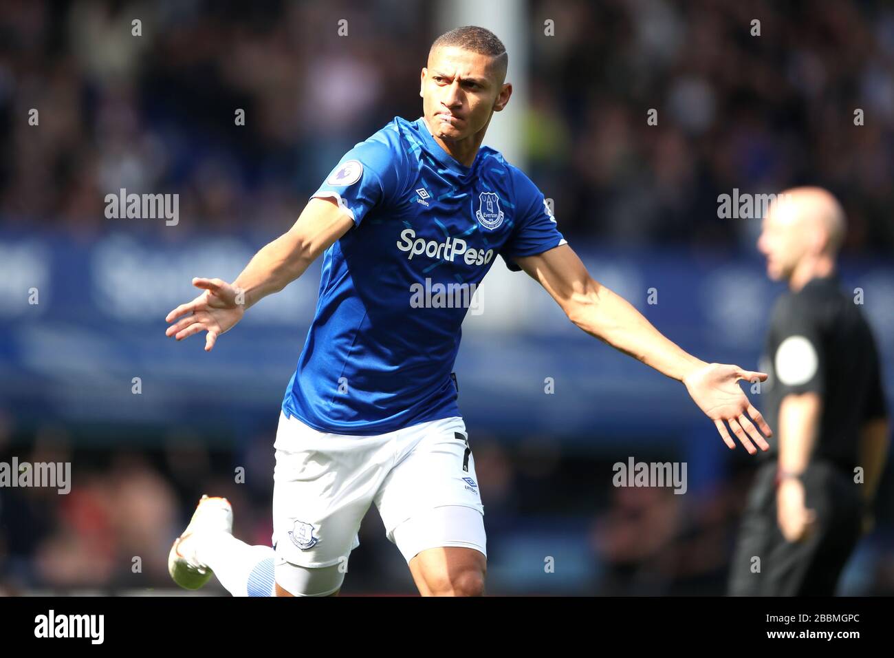 Everton's Richarlison celebrates scoring his side's first goal of the game from a mistake from Stock Photo