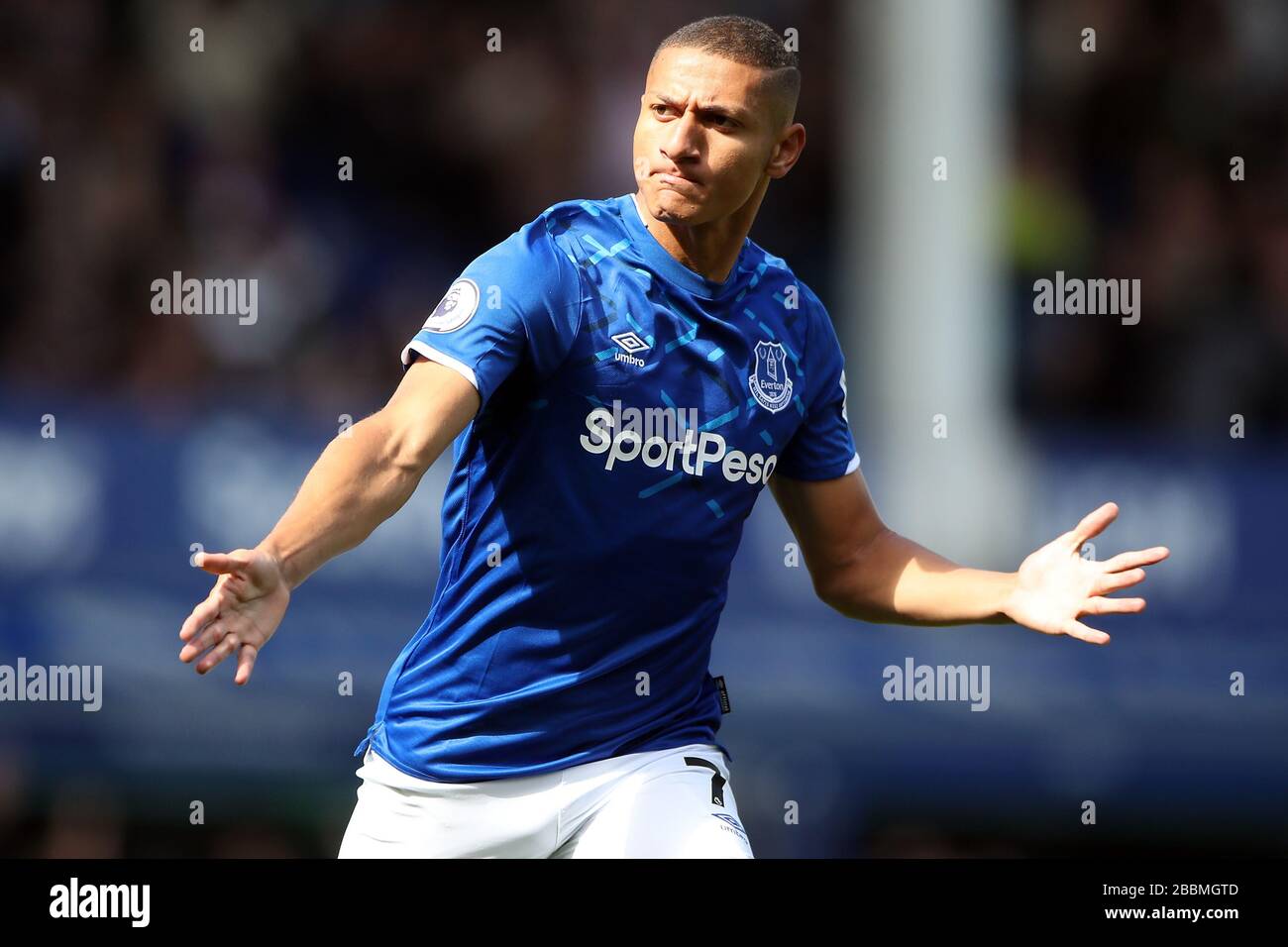 Everton's Richarlison celebrates scoring his side's first goal of the game from a mistake from Stock Photo
