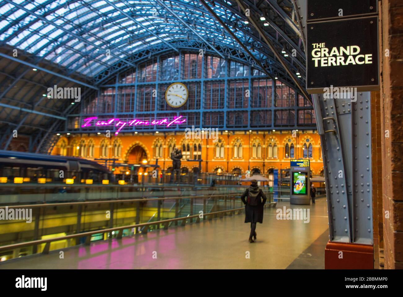 Interior of St Pancras International Railway Station- London UK Stock Photo