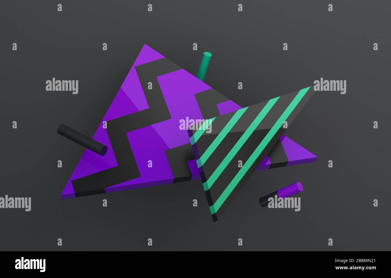 Abstract 3d render, background with geometric shapes, modern graphic ...