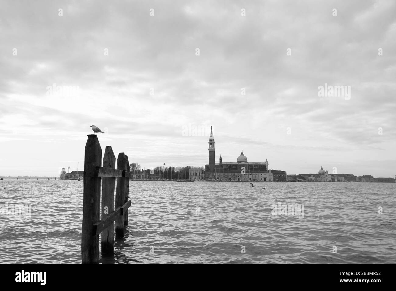 Saint George Greater church at the background in Venice, northern Italy. Stock Photo