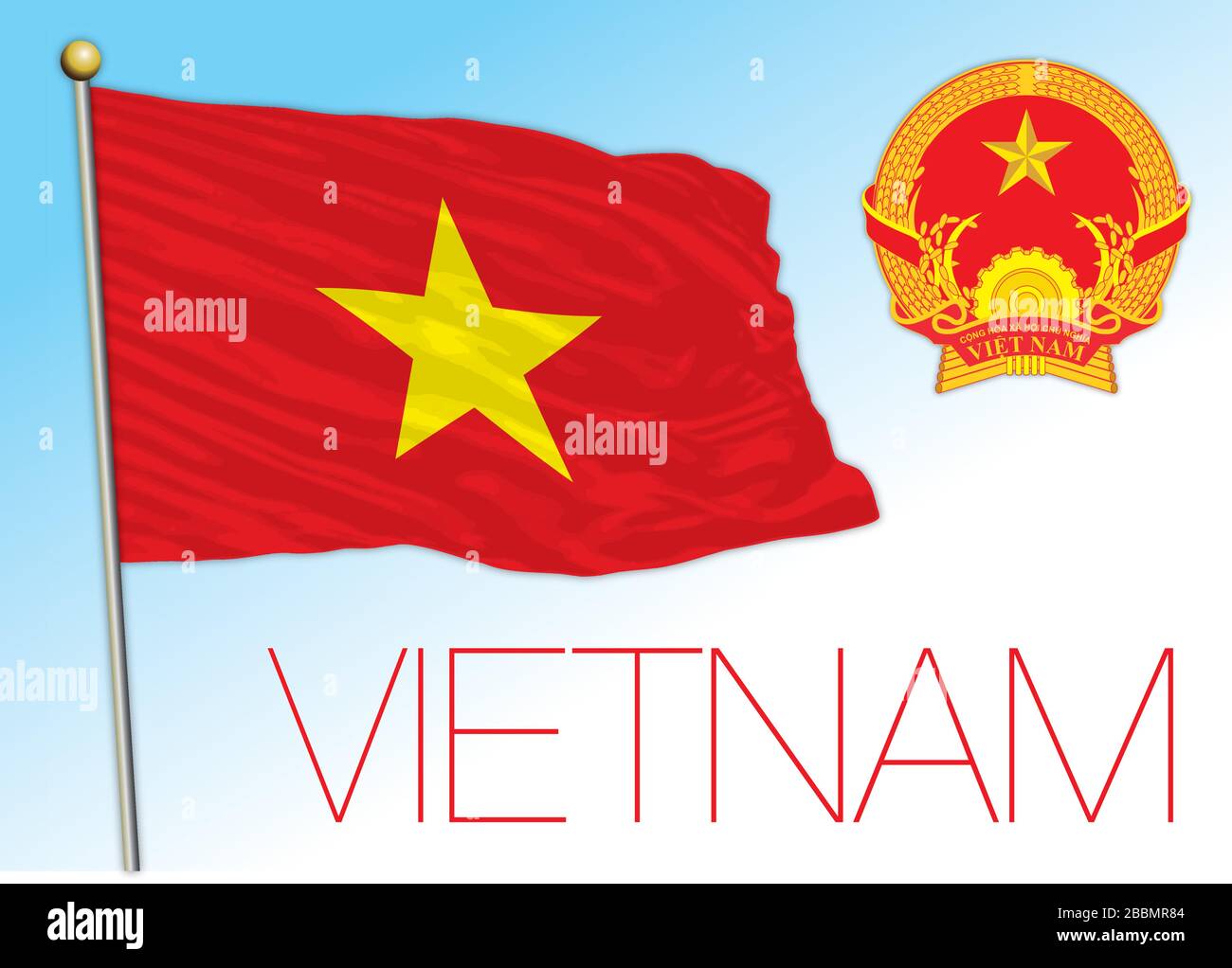 Vietnamese Flag Close Up Stock Photo - Download Image Now