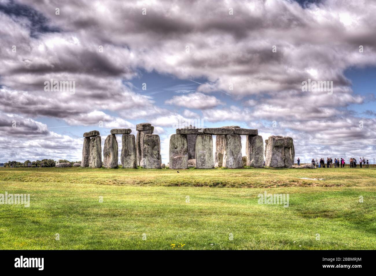 Stonehenge standing stones with dramatic skies. Wiltshire, England Stock Photo