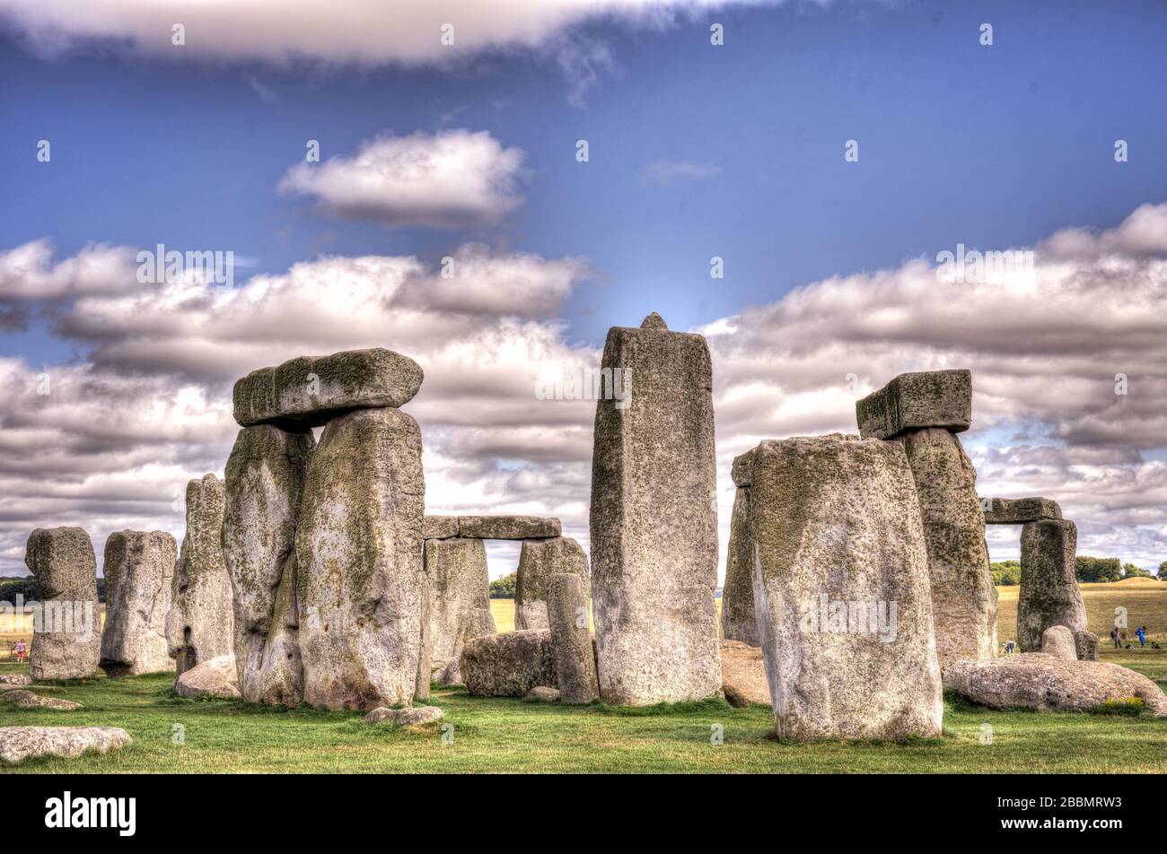 Stonehenge standing stones with dramatic skies. Wiltshire, England