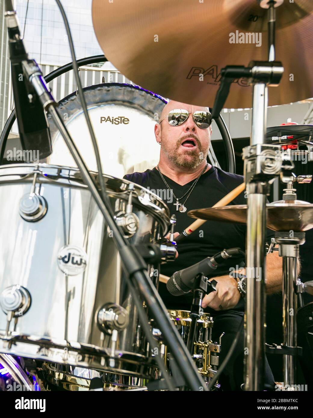 Drummer Jason Bonham, son of legendary drummer John Bonham, performs at