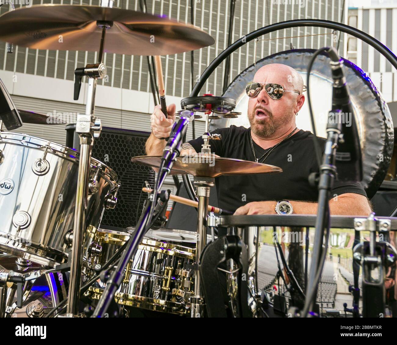Drummer Jason Bonham, son of legendary drummer John Bonham, performs at