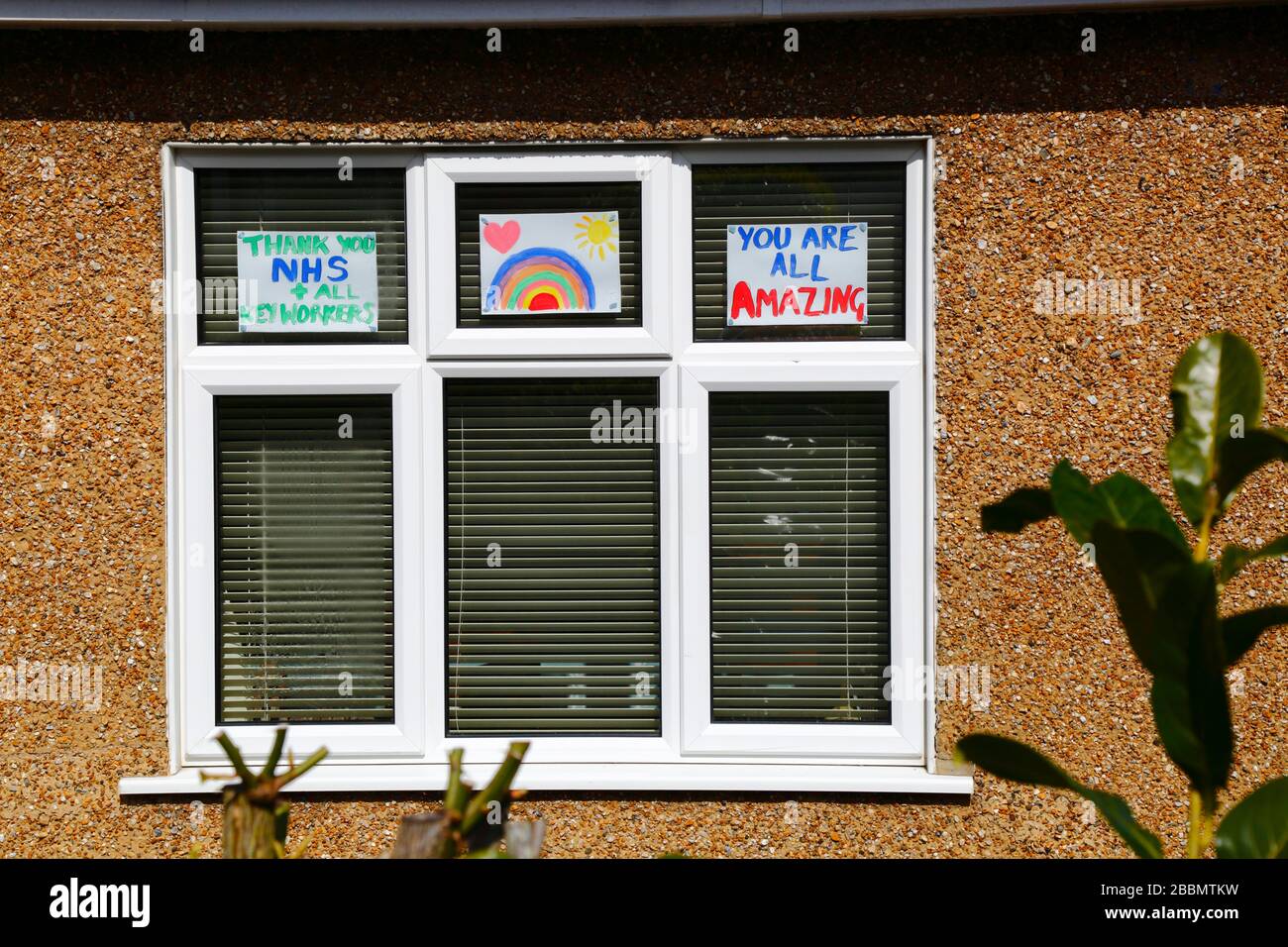 Rainbow Window Sticker Thank You NHS Wall STAY HOME front door key workers