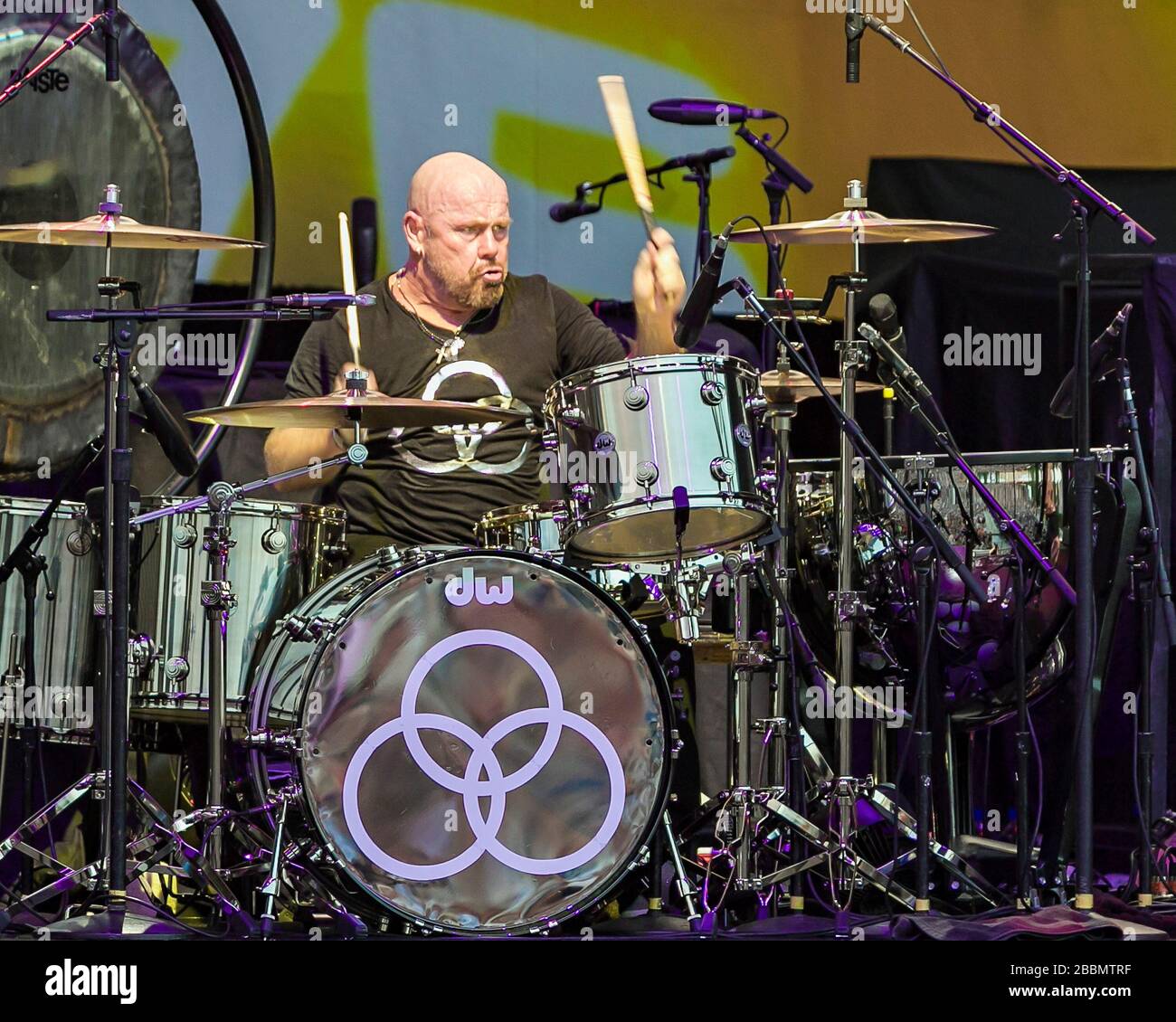 Drummer Jason Bonham, son of legendary drummer John Bonham,  performs at Ascend Amphitheater in Nashville, TN. Stock Photo